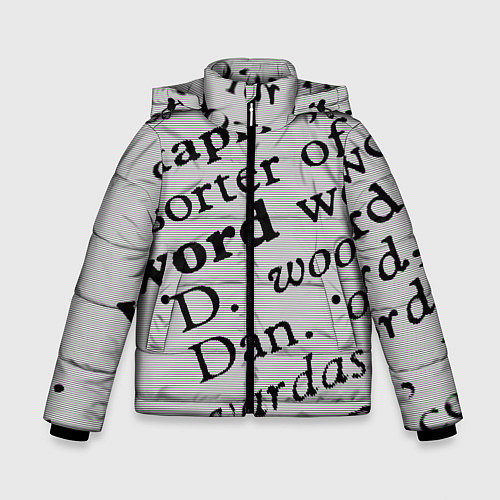 Зимняя куртка для мальчика Текст из словоря / 3D-Черный – фото 1