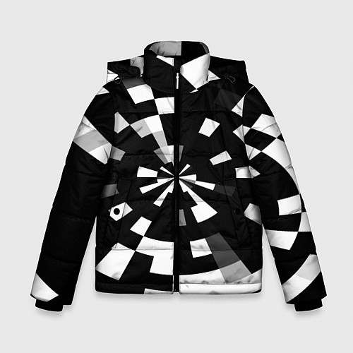 Зимняя куртка для мальчика Черно-белый фон иллюзии / 3D-Черный – фото 1