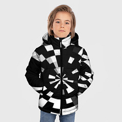 Куртка зимняя для мальчика Черно-белый фон иллюзии, цвет: 3D-черный — фото 2