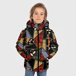 Куртка зимняя для мальчика Разноцветные заплатки, цвет: 3D-красный — фото 2