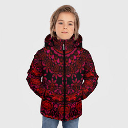 Куртка зимняя для мальчика Акварельный калейдоскоп, цвет: 3D-черный — фото 2