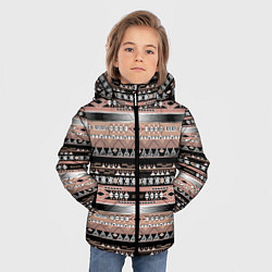 Куртка зимняя для мальчика Полосатый этнический орнамент, цвет: 3D-красный — фото 2