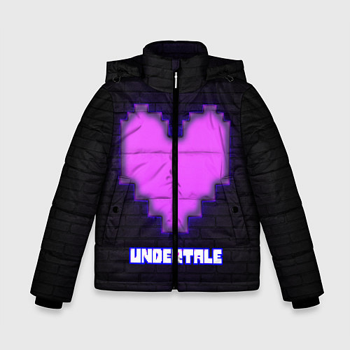 Зимняя куртка для мальчика UNDERTALE PURPLE HEART / 3D-Черный – фото 1
