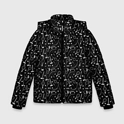 Зимняя куртка для мальчика Черно-белый спортивный узор