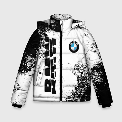 Зимняя куртка для мальчика BMW БМВ РАЗРЕЗАННОЕ ЛОГО / 3D-Черный – фото 1