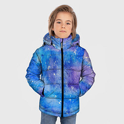 Куртка зимняя для мальчика Акварельные разводы и брызги красок, цвет: 3D-черный — фото 2