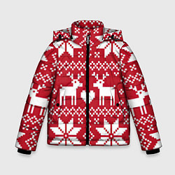 Куртка зимняя для мальчика Рождественские олени, цвет: 3D-светло-серый