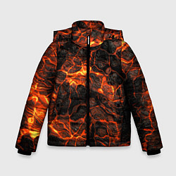 Куртка зимняя для мальчика Горящая лава, цвет: 3D-черный