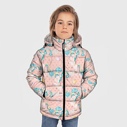 Куртка зимняя для мальчика Единороги из паттерна, цвет: 3D-черный — фото 2