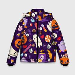 Куртка зимняя для мальчика HALLOWEEN BTS BT21 PATTERN БТ21 БТС ХЕЛЛОУИН, цвет: 3D-красный