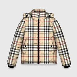Куртка зимняя для мальчика Клетчатый принт в стиле Burberry, цвет: 3D-светло-серый