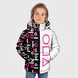 Куртка зимняя для мальчика Игра в кальмара: Стражи, цвет: 3D-светло-серый — фото 2