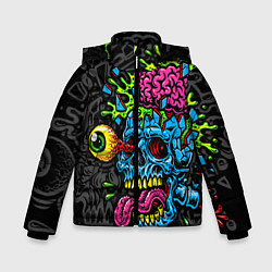 Куртка зимняя для мальчика Взрыв мозгов, цвет: 3D-черный