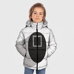 Куртка зимняя для мальчика Игра в кальмара: Маска квадрат, цвет: 3D-красный — фото 2