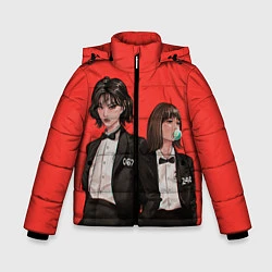 Куртка зимняя для мальчика Стильные 067 и 240, цвет: 3D-красный