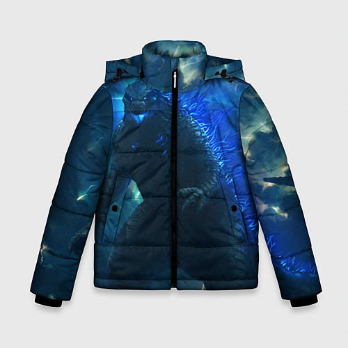 Зимняя куртка для мальчика ГОДЗИЛЛА В МОРЕ / 3D-Черный – фото 1