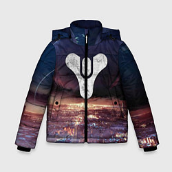 Куртка зимняя для мальчика ДЕСТИНИ ЗЕМЛЯ ХАБ, СТРАННИК НАД ГОРОДОМ, цвет: 3D-черный