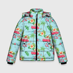 Куртка зимняя для мальчика Путешествие хиппи, цвет: 3D-светло-серый