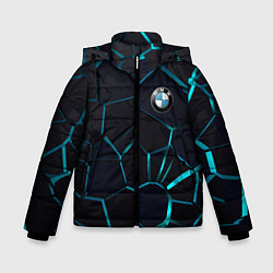 Куртка зимняя для мальчика BMW 3D плиты с подсветкой, цвет: 3D-светло-серый