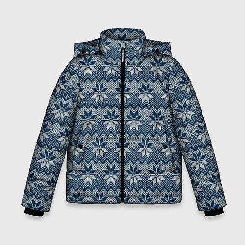 Зимняя куртка для мальчика Северные Узоры алатырь / 3D-Черный – фото 1