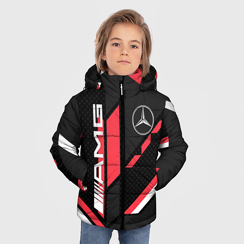 Зимняя куртка для мальчика MERCEDES-BENZ AMG GEOMETRY STRIPES RED / 3D-Красный – фото 3