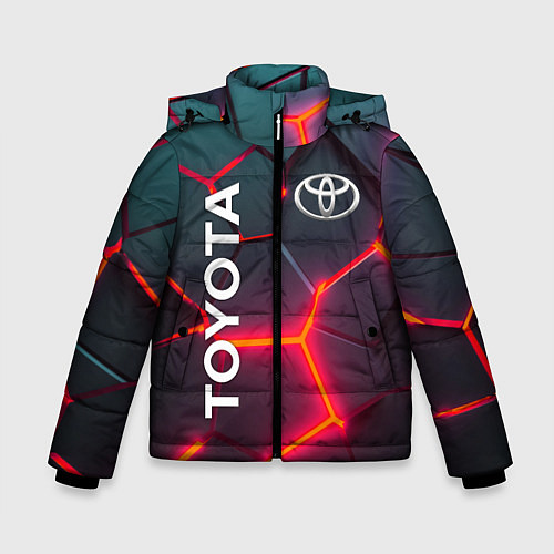 Зимняя куртка для мальчика TOYOTA 3D NEON ТОЙОТА 3Д ПЛИТЫ НЕОН / 3D-Черный – фото 1