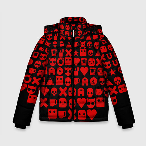Зимняя куртка для мальчика Любовь, смерть и роботы пиктограммы / 3D-Черный – фото 1