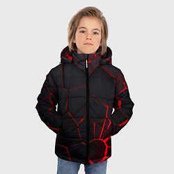 Куртка зимняя для мальчика Адские 3D плиты 3Д геометрия плиты, цвет: 3D-черный — фото 2