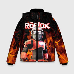 Куртка зимняя для мальчика ROBLOX FIRE РОБЛОКС ОГОНЬ ПОЖАРНЫЙ, цвет: 3D-светло-серый