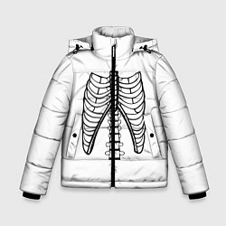Куртка зимняя для мальчика Ребра скелета, цвет: 3D-черный