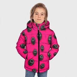 Куртка зимняя для мальчика Игра в кальмара TКК, цвет: 3D-черный — фото 2