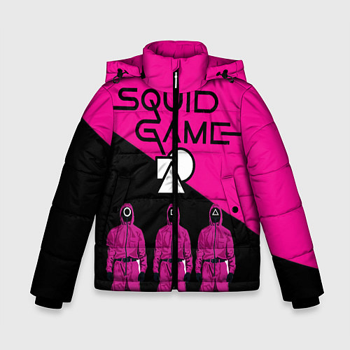 Зимняя куртка для мальчика Игра в Кальмара-Стражи / 3D-Черный – фото 1