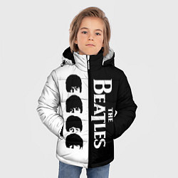 Куртка зимняя для мальчика The Beatles черно - белый партер, цвет: 3D-светло-серый — фото 2