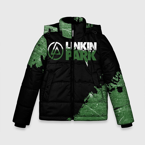 Зимняя куртка для мальчика Линкин Парк в стиле Гранж Linkin Park / 3D-Черный – фото 1