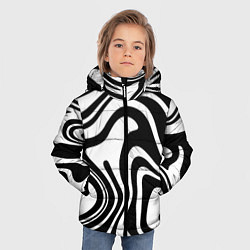 Куртка зимняя для мальчика Черно-белые полосы Black and white stripes, цвет: 3D-черный — фото 2