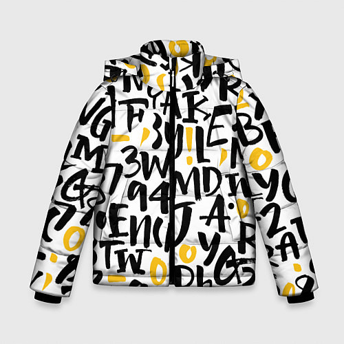 Зимняя куртка для мальчика Буквенный бум / 3D-Черный – фото 1