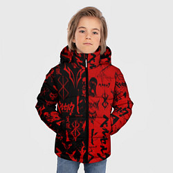 Куртка зимняя для мальчика BERSERK BLACK RED БЕРСЕРК ПАТТЕРН, цвет: 3D-черный — фото 2