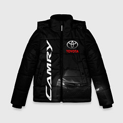 Куртка зимняя для мальчика Черная Тойота Камри, цвет: 3D-светло-серый