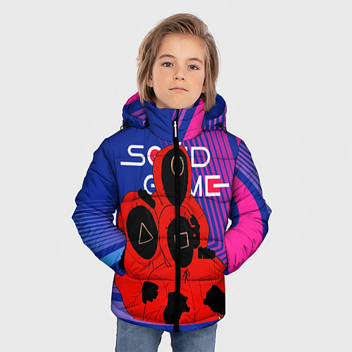 Зимняя куртка для мальчика Игра в кальмара 3 персонажа / 3D-Красный – фото 3