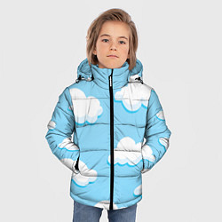 Куртка зимняя для мальчика Белые облака, цвет: 3D-светло-серый — фото 2