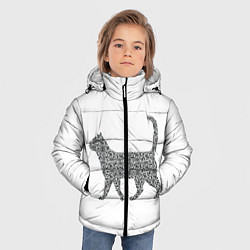 Куртка зимняя для мальчика QR - кот, цвет: 3D-черный — фото 2