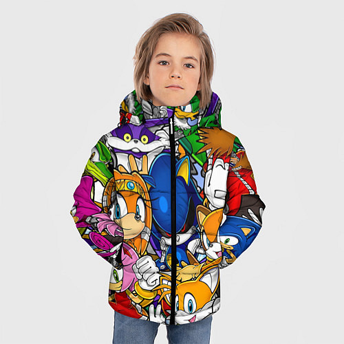 Зимняя куртка для мальчика КИБЕР СОНИК CYBER SONIC ROBOT / 3D-Светло-серый – фото 3