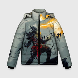 Куртка зимняя для мальчика Dragonborne is here, цвет: 3D-светло-серый