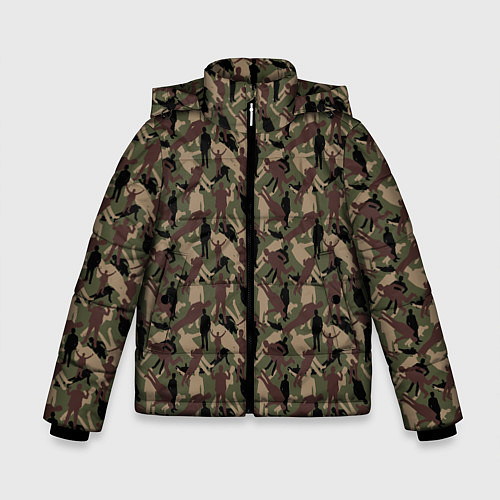 Зимняя куртка для мальчика Бизнесмен камуфляж / 3D-Черный – фото 1