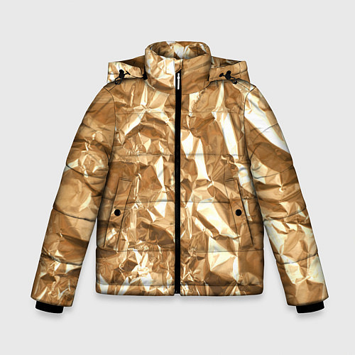 Зимняя куртка для мальчика Мятая Фольга / 3D-Черный – фото 1