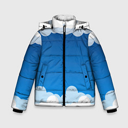 Куртка зимняя для мальчика Полёт в облаках, цвет: 3D-черный