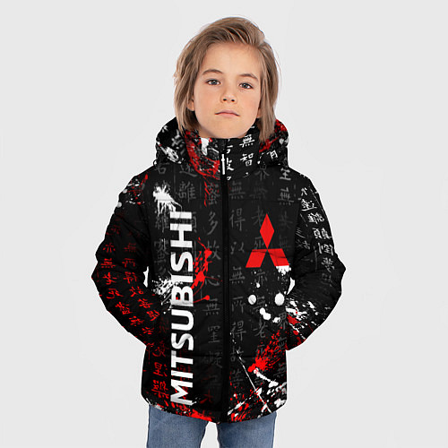 Зимняя куртка для мальчика Японские символы Митсубиси / 3D-Красный – фото 3