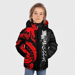 Куртка зимняя для мальчика Токийские Мстители: Красный дракон, цвет: 3D-светло-серый — фото 2