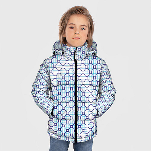 Зимняя куртка для мальчика Клетка с узором / 3D-Красный – фото 3