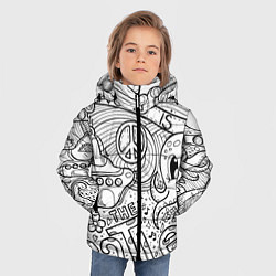 Куртка зимняя для мальчика All you need is The Beatles Раскраска, цвет: 3D-черный — фото 2